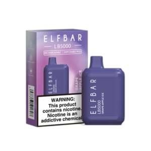 ELF BAR LB5000 Disposable 5000 potahů Grape Apple Ice 14 ml